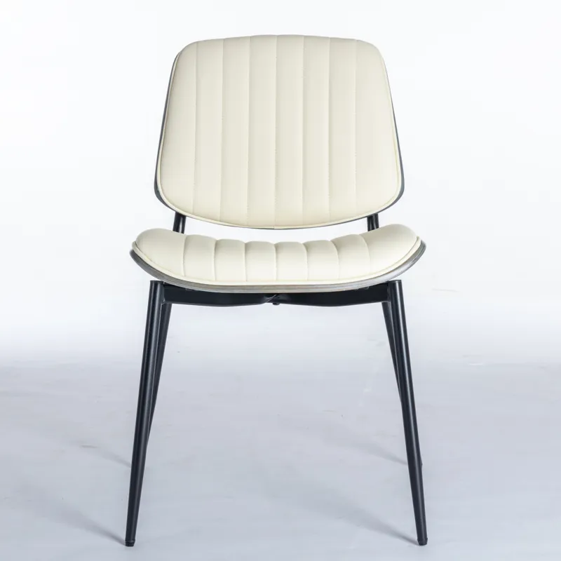 Dining Chairs (Set of 2) Mid-Century Modern Retro Faux Leather Chair With Walnut Bentwood Back Uphol