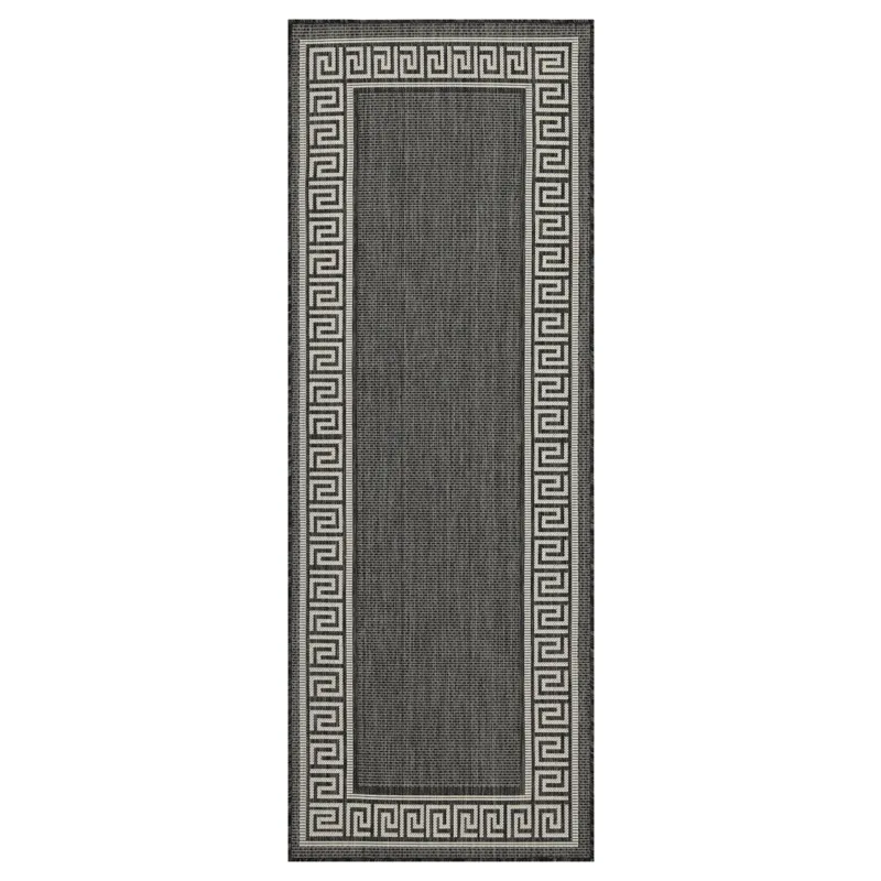 Sunshine - 2\'7\" X 7\'3\" Indoor / Outdoor Area Rug - Anthracite - Polypropylene
