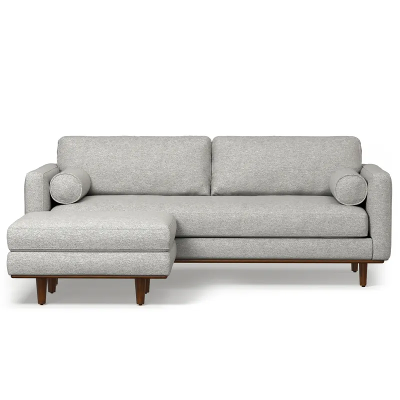 Morrison - 89\" Sofa and Ottoman Set - Mist Gray