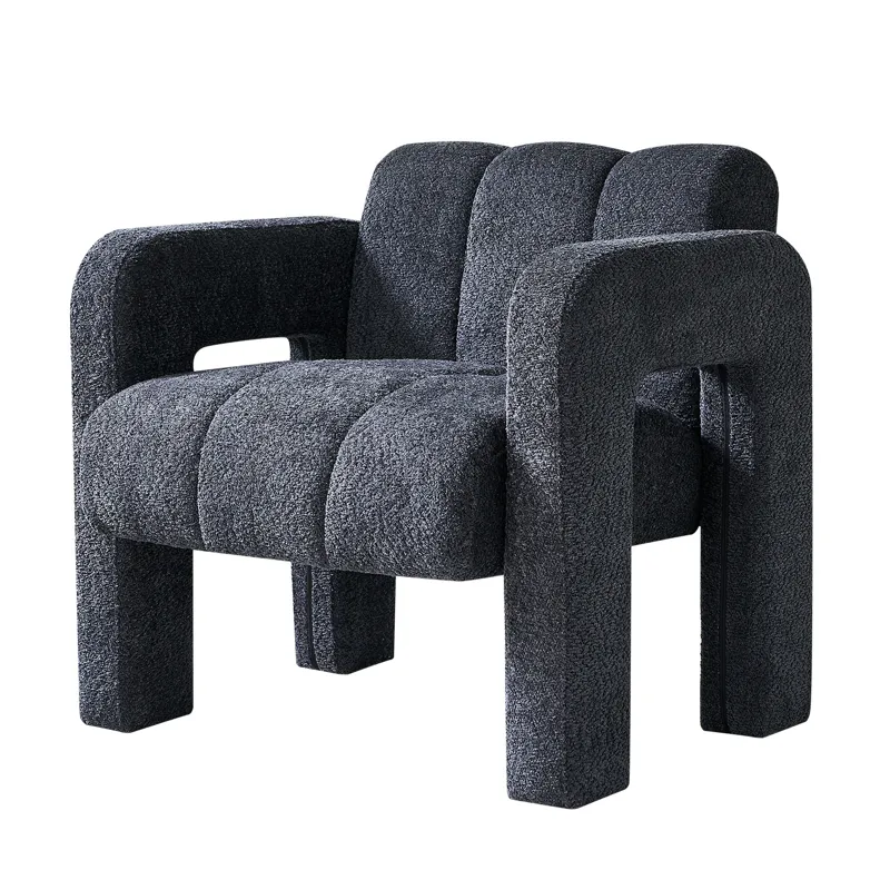31.10\" Boucle Upholstered Accent Chair - Dark Gray