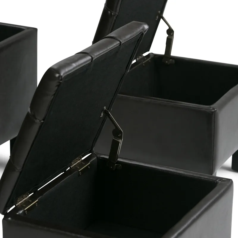 Dover - 3 Piece Storage Ottoman - Tanners Brown