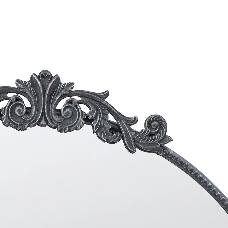 Classic Design Mirror With Round Shape And Baroque Inspired Frame For Bathroom, Entryway, Console Le