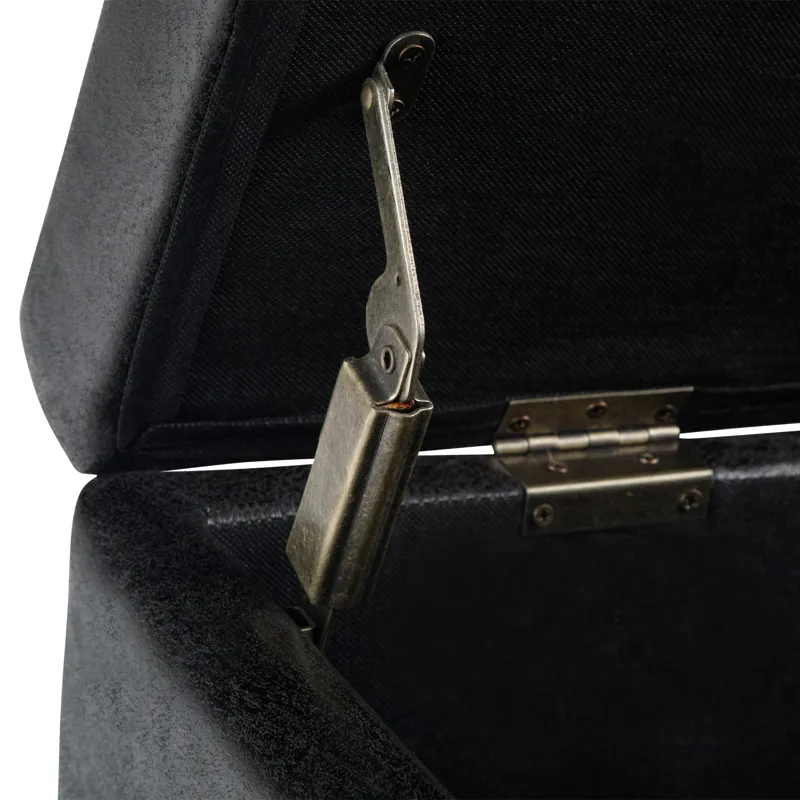 Dover - Storage Ottoman Bench - Distressed Black