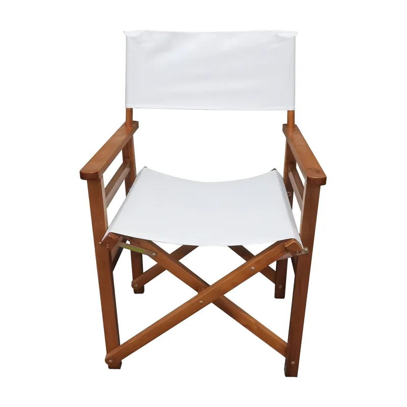 Folding Director Chair Canvas (Set of 2) - White
