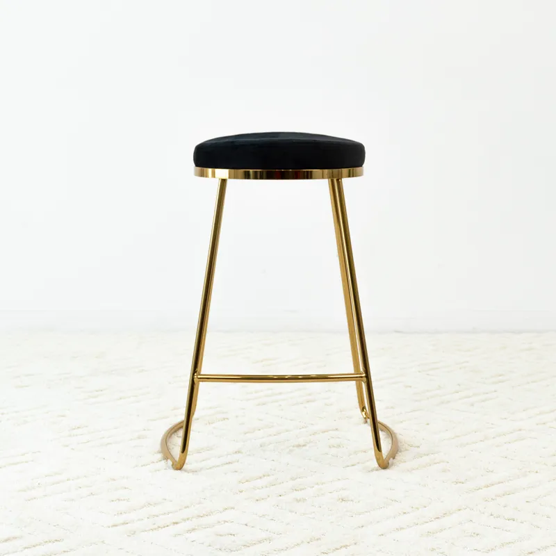 Jane - 26\" Mid-Century Modern Luxury Upholstered Stool - Black