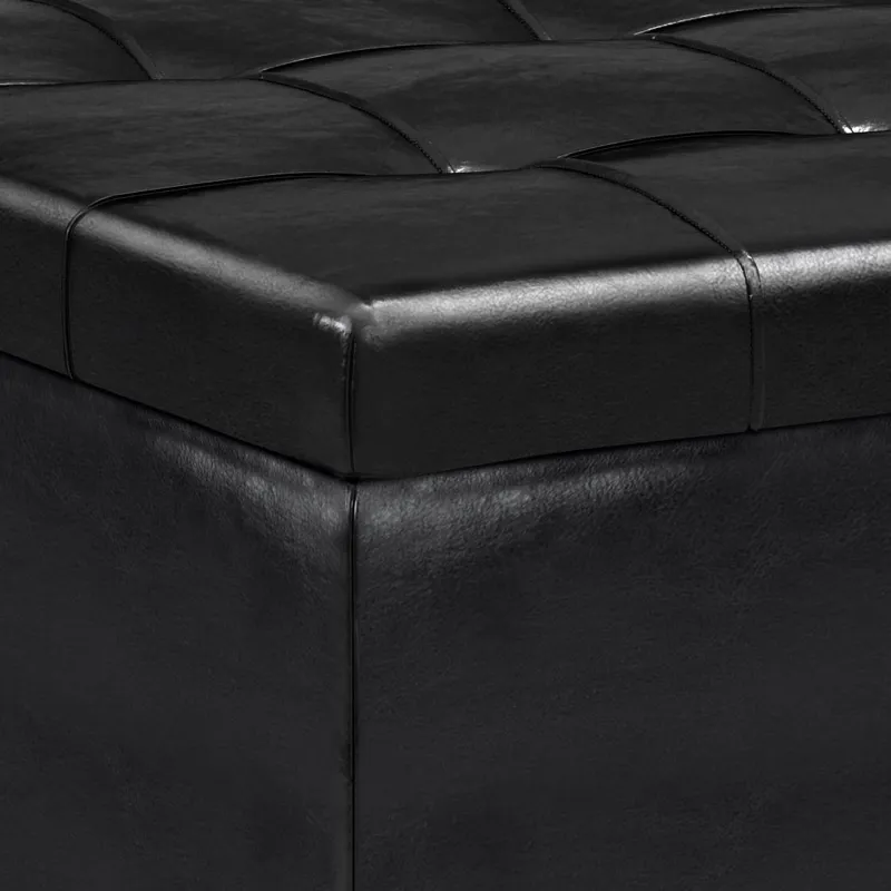 Harrison - Small Coffee Table Storage Ottoman - Midnight Black