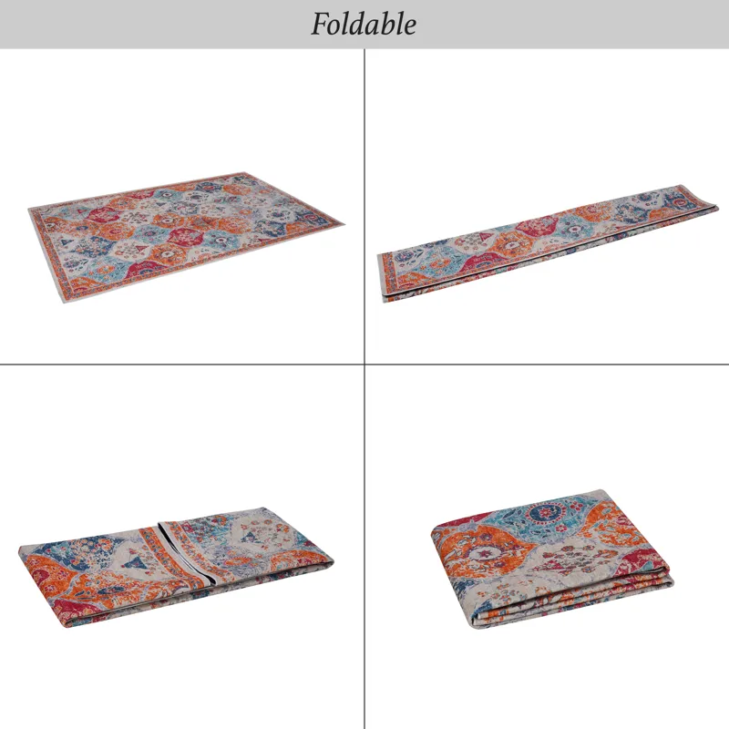 9\' x 12\' Area Rug, Washable Rug, Low-Pile, Non-Slip, Non-Shedding, Foldable, Kid & Pet Friendly Ar