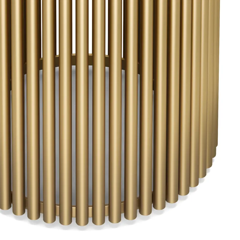 Demy - Metal and Wood Accent Table - Cognac / Gold