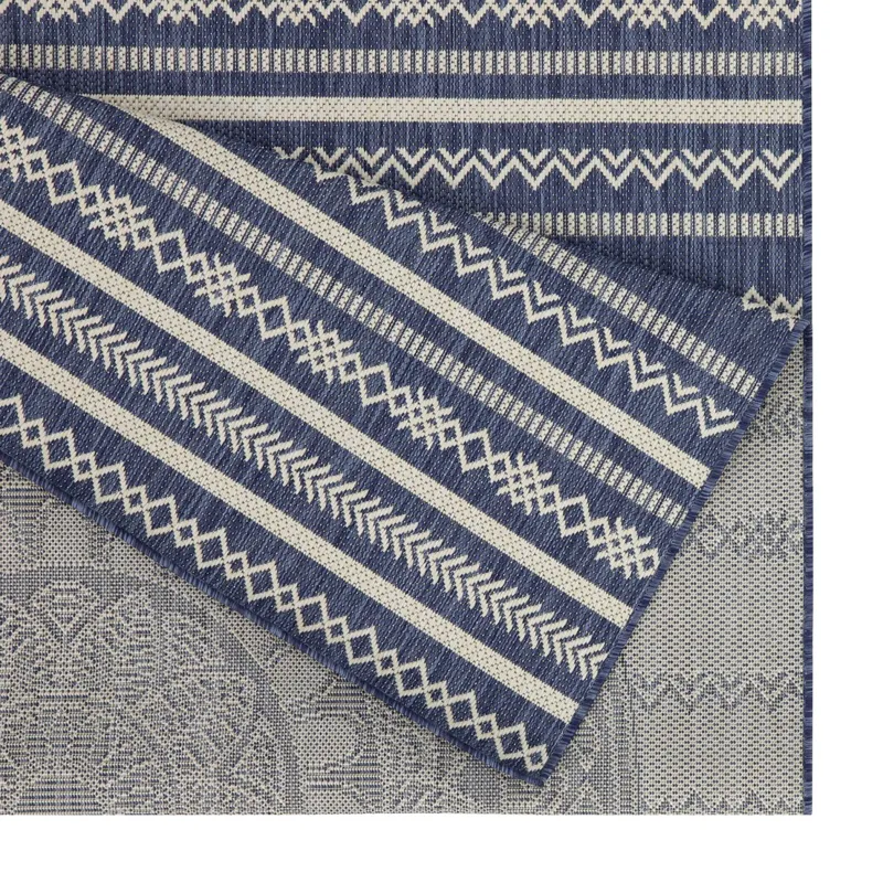 Sunshine - 2\'7\" X 7\'3\" Indoor / Outdoor Area Rug, Polypropylene - Blue