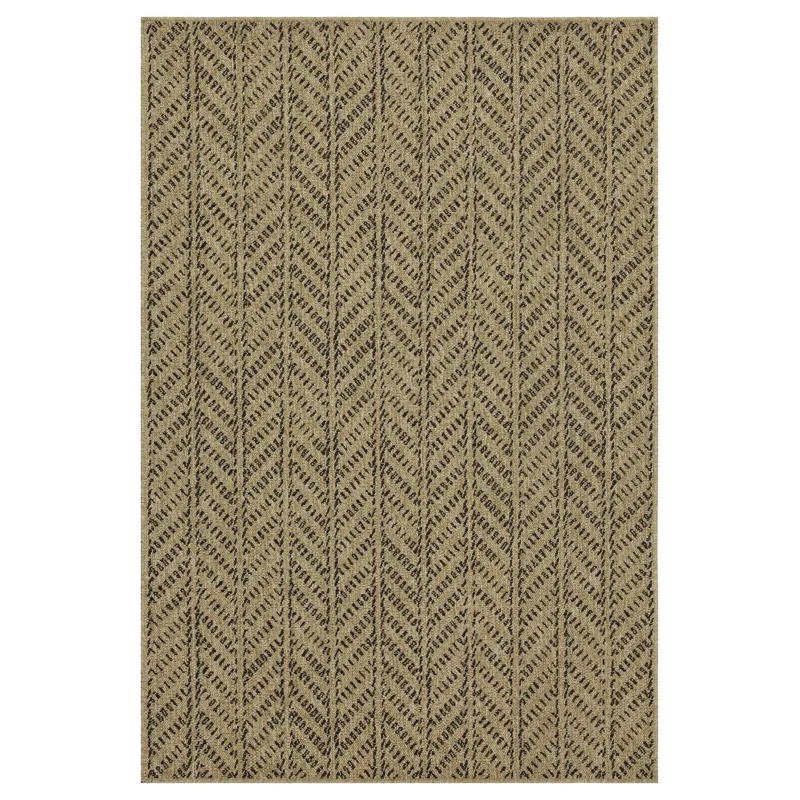 Earth - 5\'3\" X 7\'3\" Indoor / Outdoor Area Rug - Natural / Black