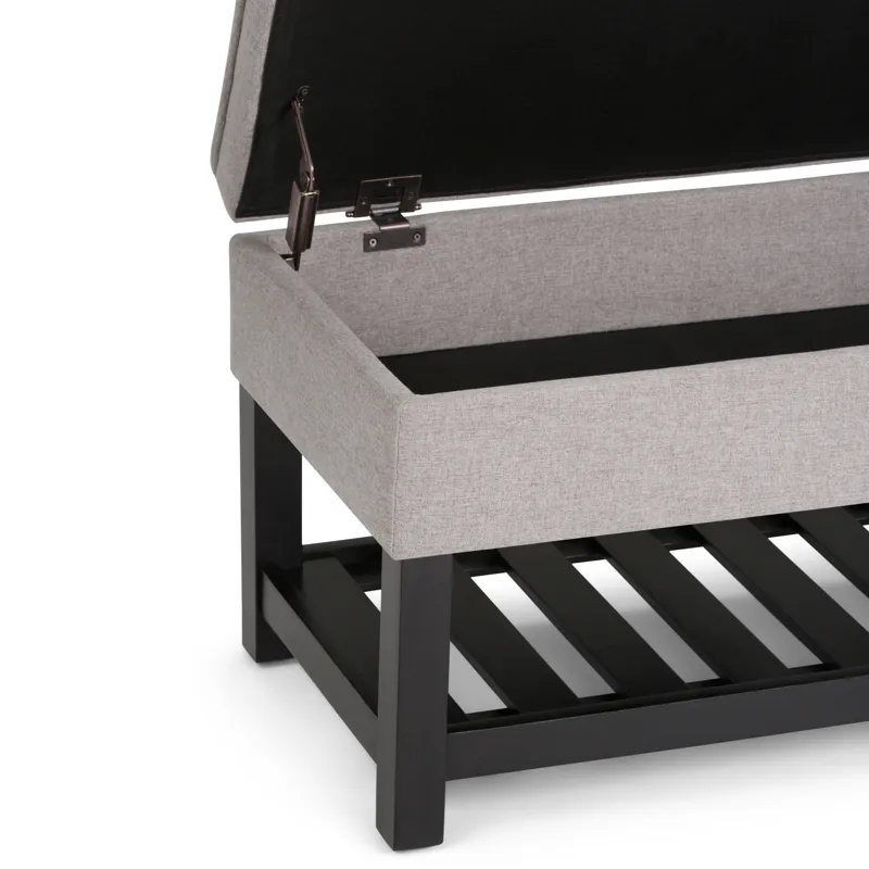 Cosmopolitan - Storage Ottoman Bench with Open Bottom - Cloud Grey