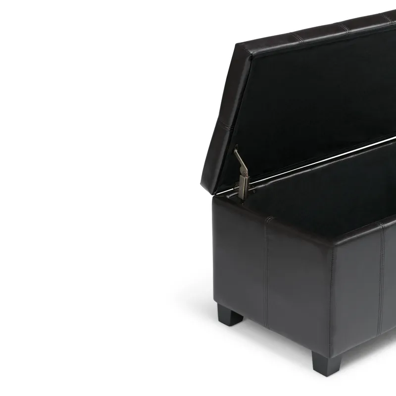 Dover - Storage Ottoman Bench - Midnight Black