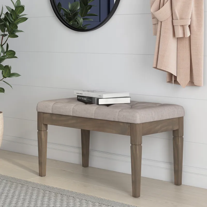 Waverly - Small Tufted Ottoman Bench - Natural