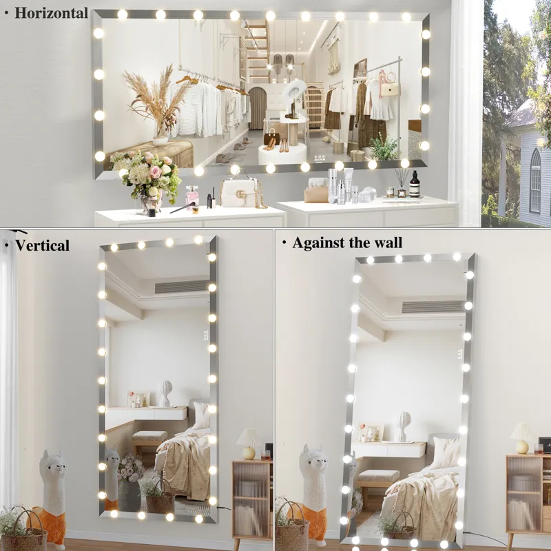 Hollywood - Full Length Mirror With Lights Oversized Full Body Vanity Mirror With 3 Color Modes Ligh