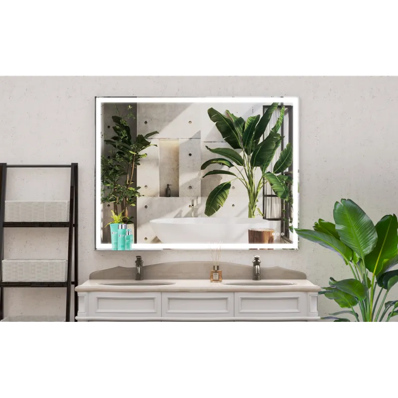 LED Bathroom Vanity Mirror Wall Mounted, Adjustable White / Warm / Natural Lights Anti-Fog Touch Swi