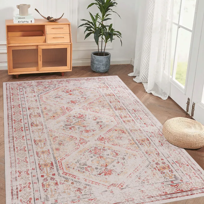 6\' x 9\' Area Rugs, Washable Rug, Low-Pile, Non-Slip, Non-Shedding, Foldable, Kid & Pet Friendly Ar