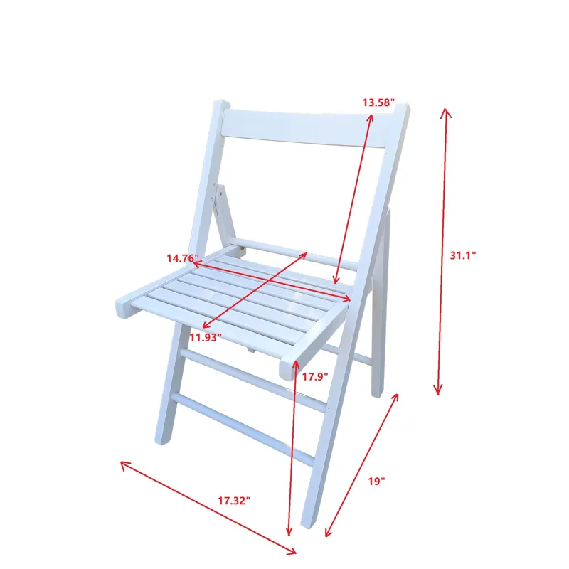 Folding Chair, Foldable Style (Set of 2) - White