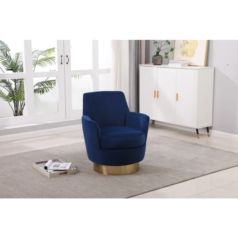 Velvet Swivel Barrel Chair, Swivel Accent Chairs Armchair For Living Room, Reading Chairs For Bedroo