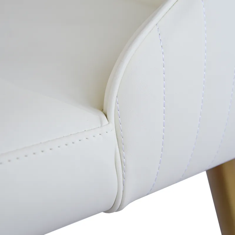 Modern PU Sponge-Filled Dining Chair, Solid Wood Metal Legs, Suitable For Restaurants, Living Rooms 