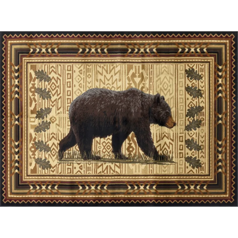 Nature\'s Nest - GC_CBL3010 Black 2\' x 3\' Lodge Area Rug