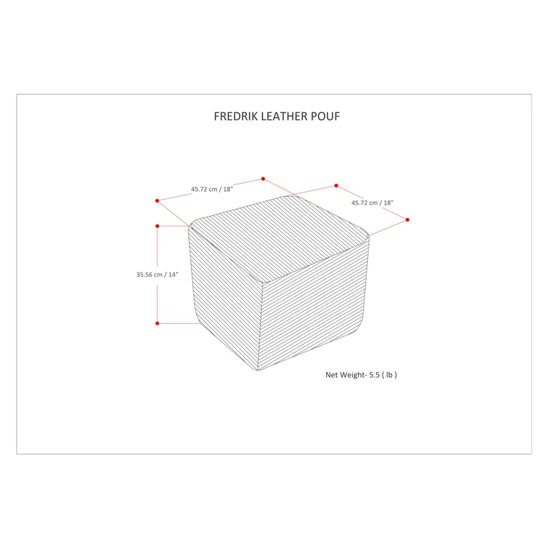 Fredrik - Square Pouf - Cream