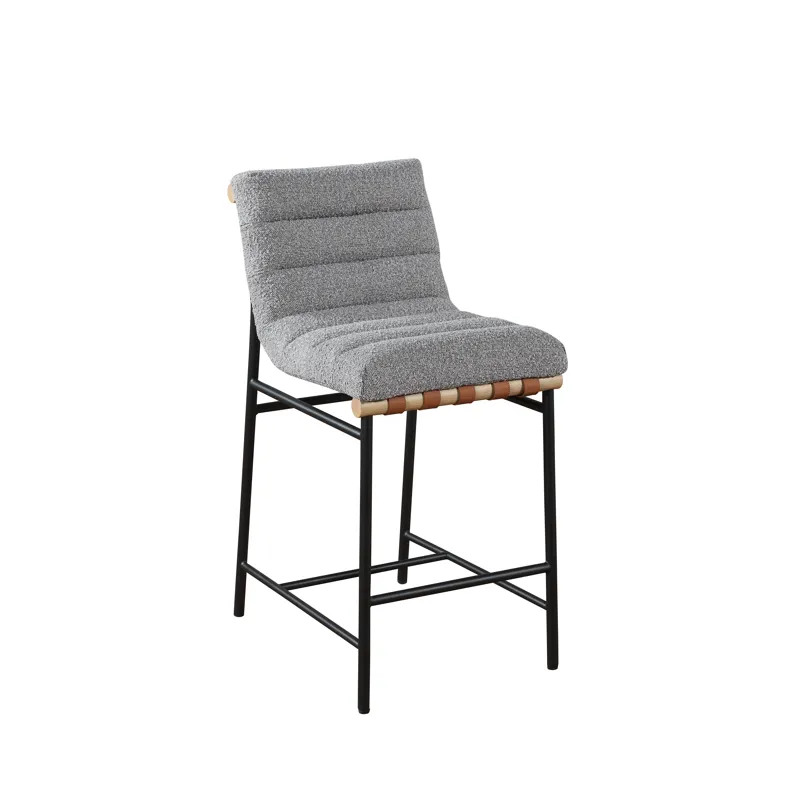 Lahni - 17.Boucle Fabric Counter Height Chair - Gray
