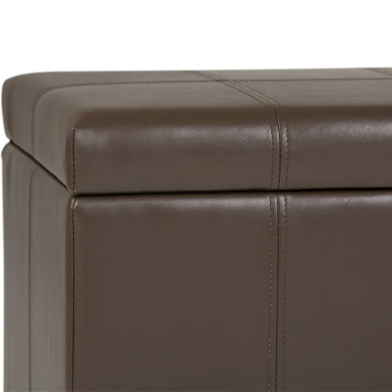 Dover - Storage Ottoman Bench - Chocolate Brown