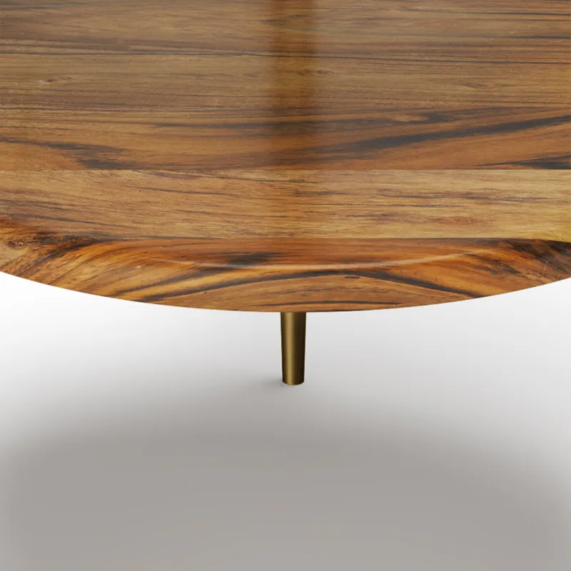 Wagner - Round Marble & Wood Side Table - White / Natural