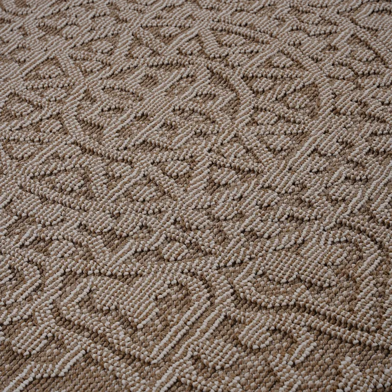 Guros - 6\' x 9\' Medallion Indoor / Outdoor Area Rug - Beige