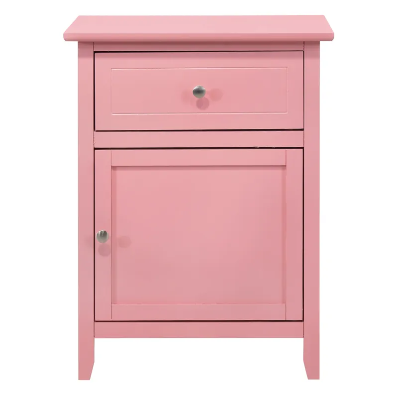 Izzy - G1404-N 1 Drawer /1 Door Nightstand - Pink
