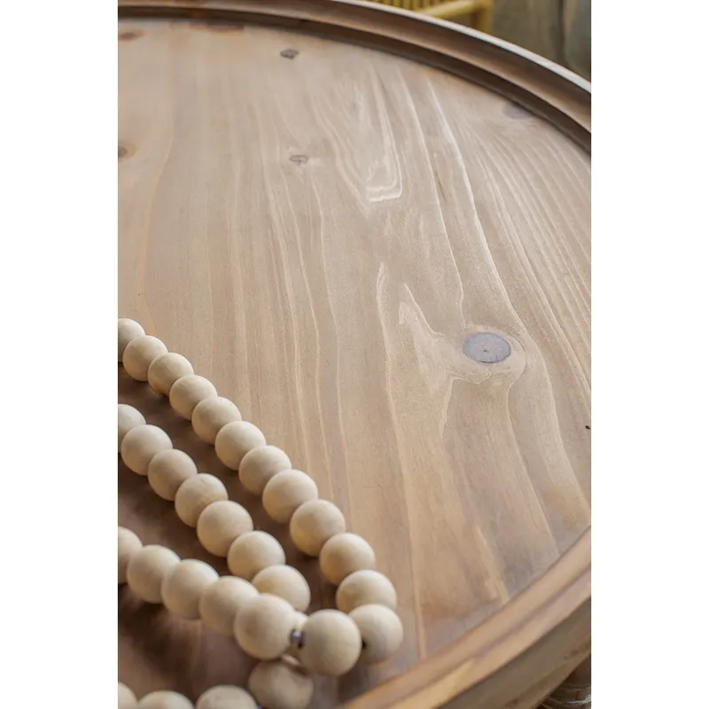 Round 2 Tiered Side Tabel, Natural End Tabel For Lving Room Bedroom Entryway - Brown