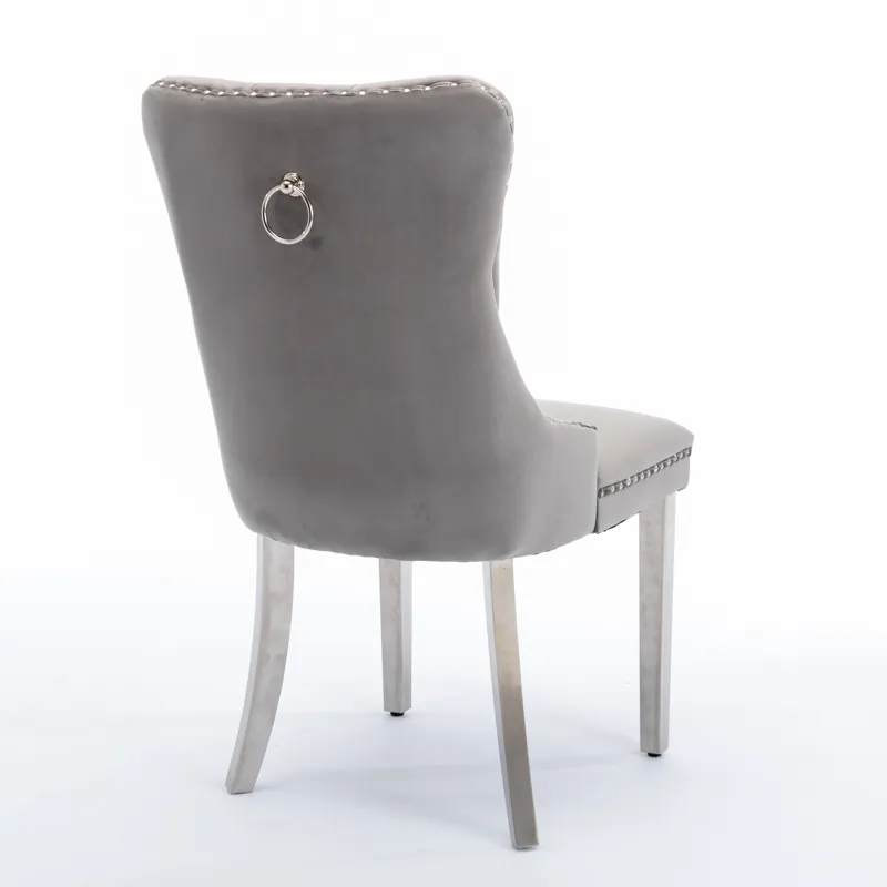 Nikki - Modern, High-End Tufted Solid Wood Contemporary Velvet Upholstered Dining Chair With Chrome 