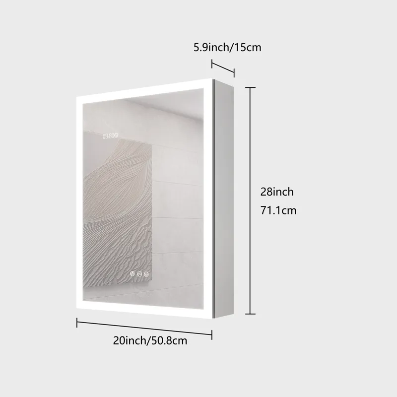 Bathroom Medicine Cabinet With Lights, 28×20\" LED Medicine Cabinet With Mirror, Lighted Medicine Ca