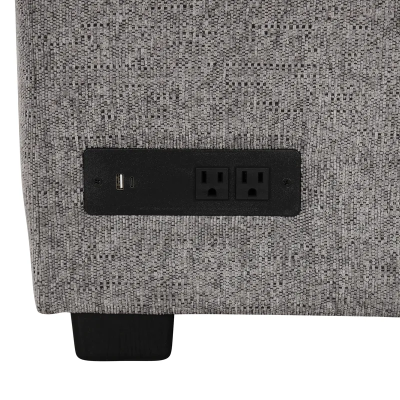 U-Shaped Sectional Sofa Pull Out Sofa Bed With Two USB Ports, Two Power Sockets, Three Back Pillows 