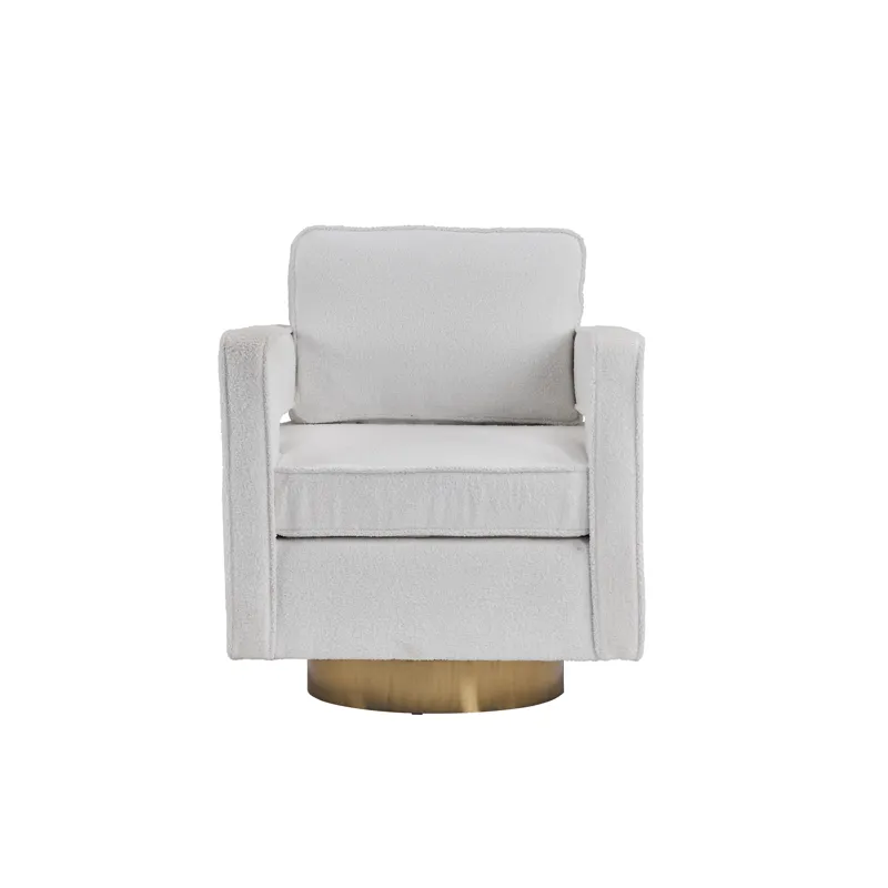 Swivel Barrel Chair For Living Room, 360 Degree Swivel Club Modern Accent Single Sofa Chair, Small L