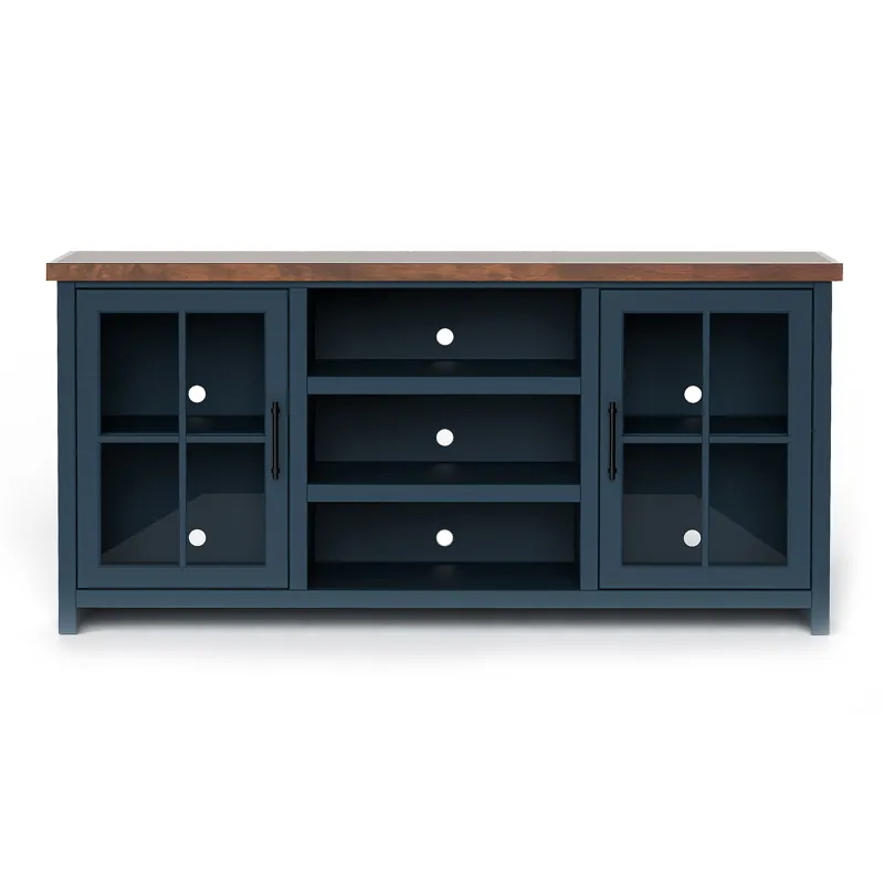 Nantucket - 67" TV Stand - Blue Denim / Whiskey