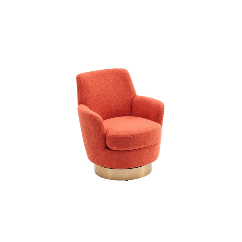 Teddy Swivel Barrel Chair, Swivel Accent Chairs Armchair For Living Room, Reading Chairs For Bedroom