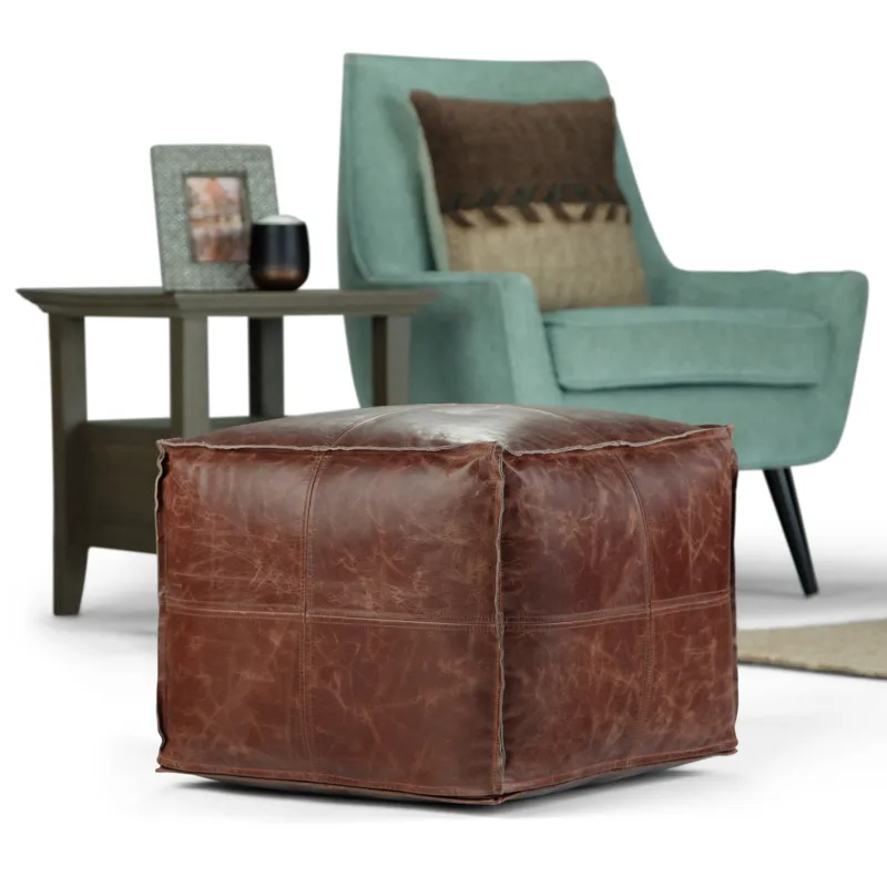 Sheffield - Square Pouf - Brown