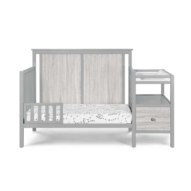 Connelly - 4-in-1 Crib and Changer Combo - Gray/Rockport Gray