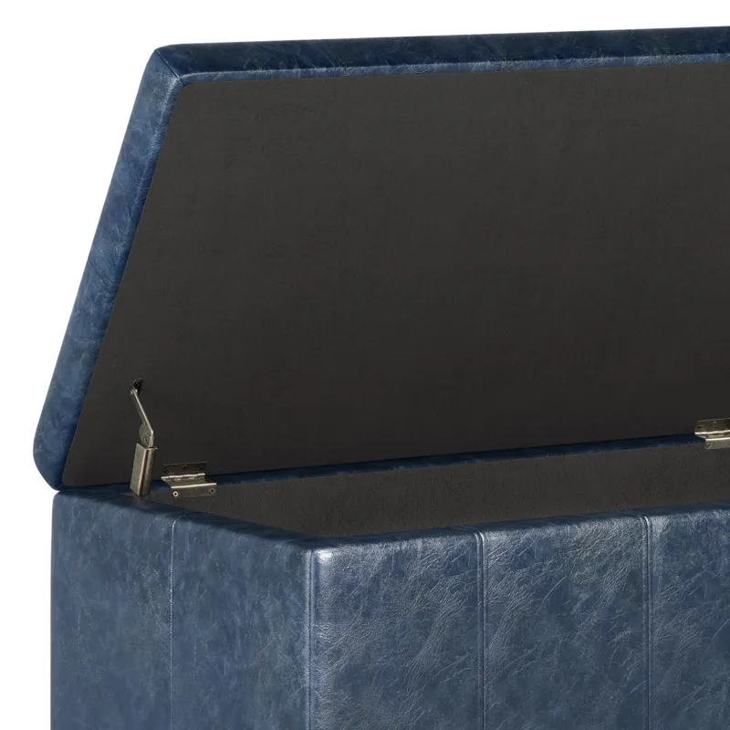 Dover - Storage Ottoman Bench - Denim Blue