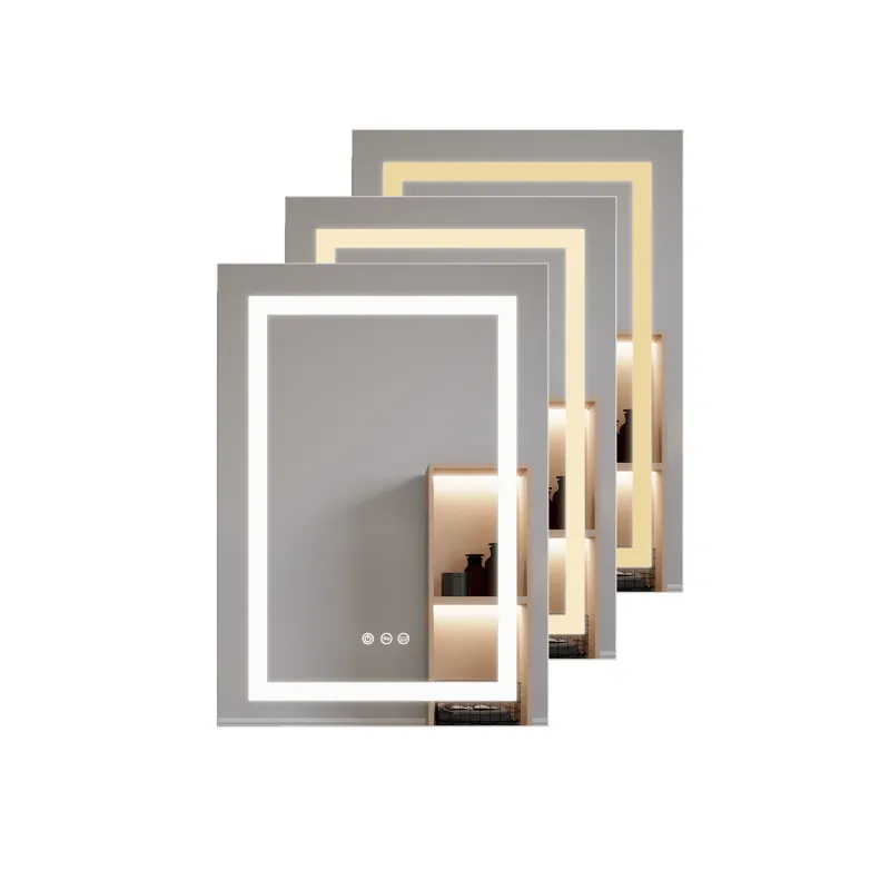 26X20\" Bathroom Medicine Cabinet With LED Mirror, Anti-Fog, Waterproof, 3000K~6000K Single Door Lig