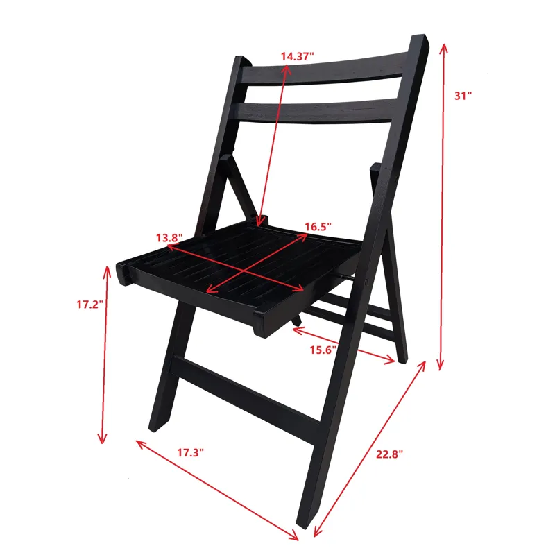 Folding Special Event Chairs, Foldable Style (Set of 4) - Black