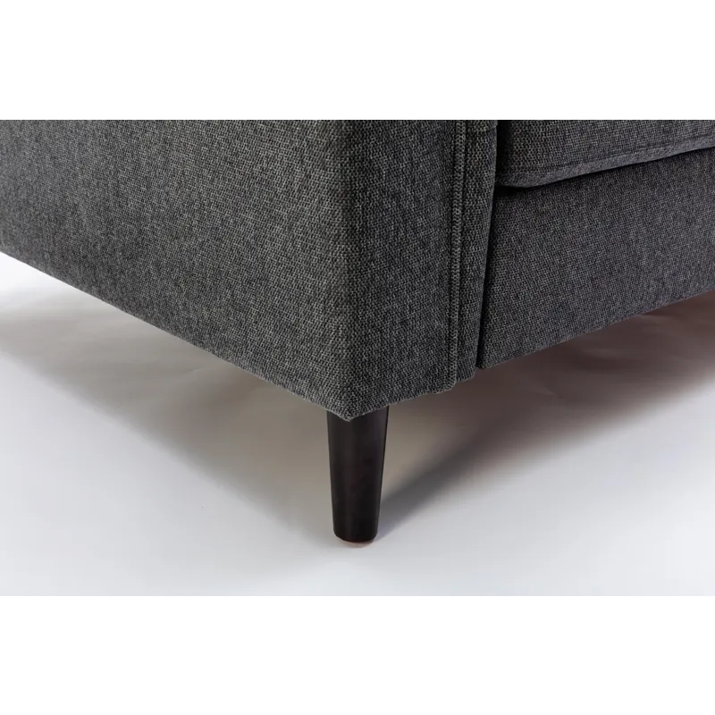 Stanton - Linen Chair With Tufted Arms - Dark Gray