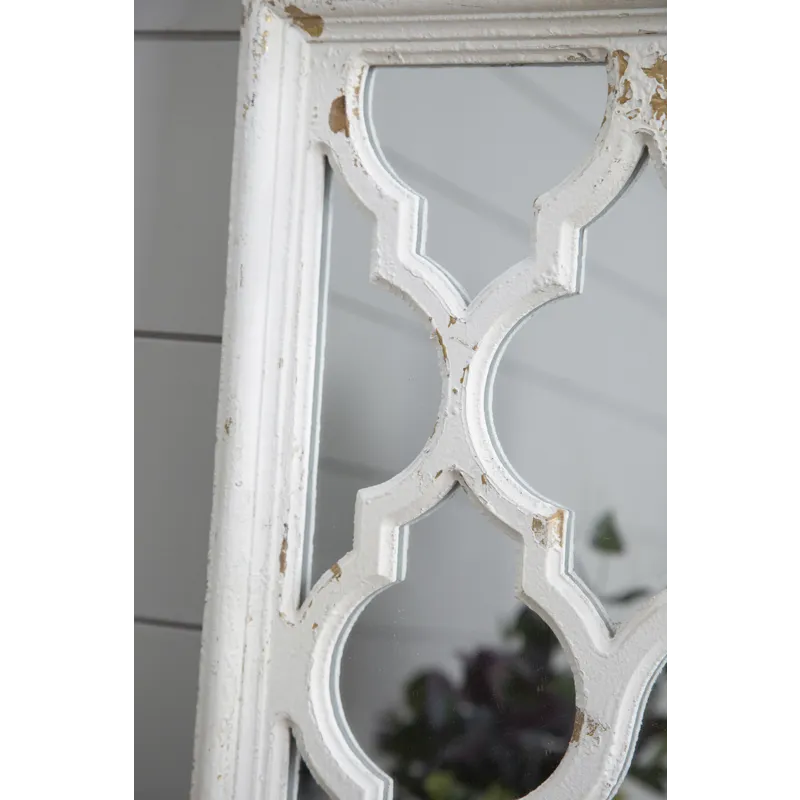Distressed Floor Mirror, Full Body Mirror For Bathroom Bedroom Living Room - White
