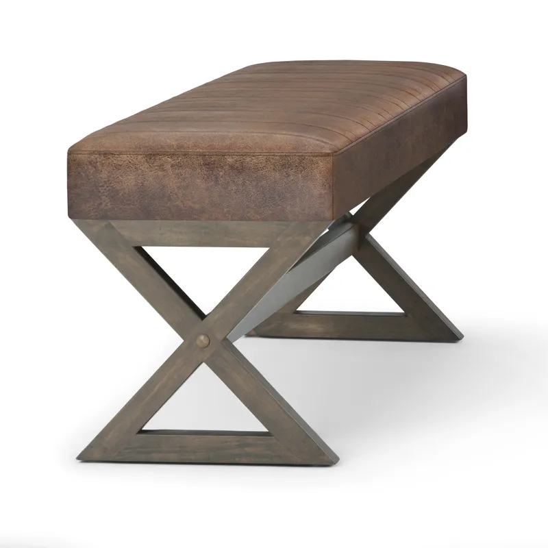 Salinger - Large Ottoman Bench - Distressed Chestnut Brown