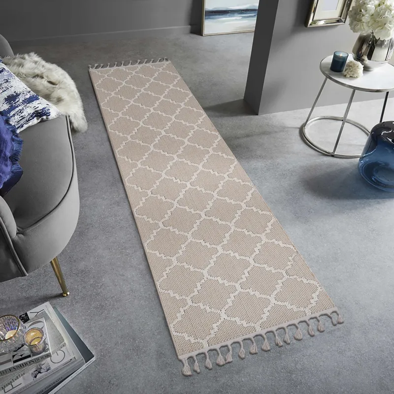 Guros - 2\' x 8\' Trellis Indoor / Outdoor Area Rug - Ivory
