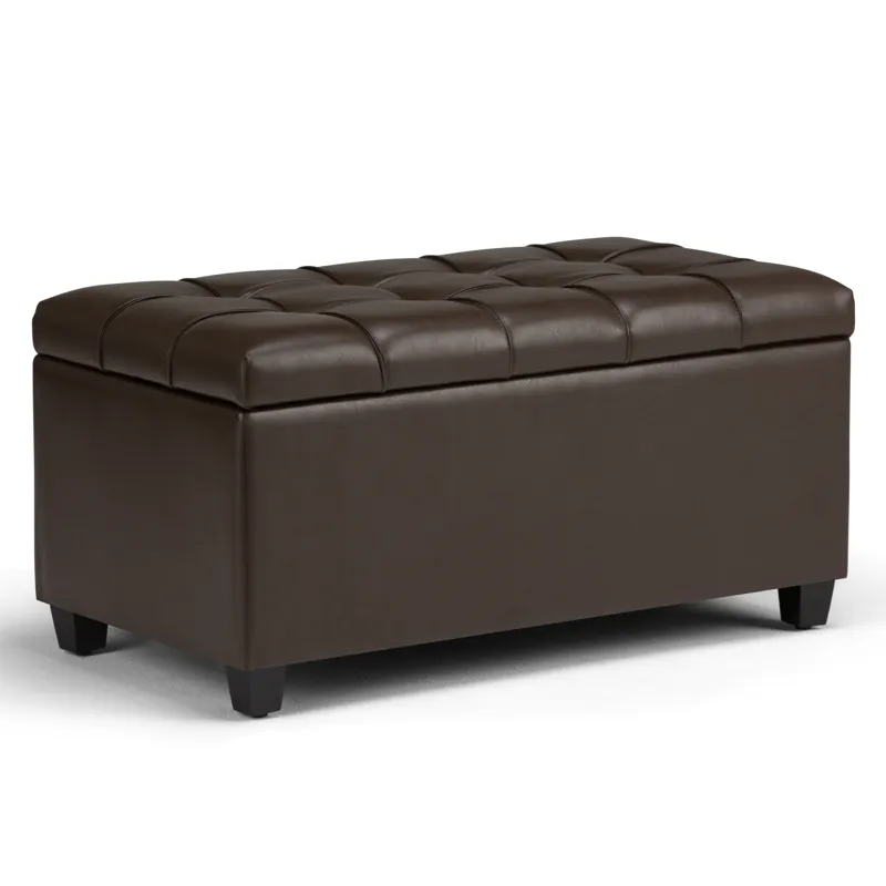 Sienna - Storage Ottoman Bench - Chocolate Brown