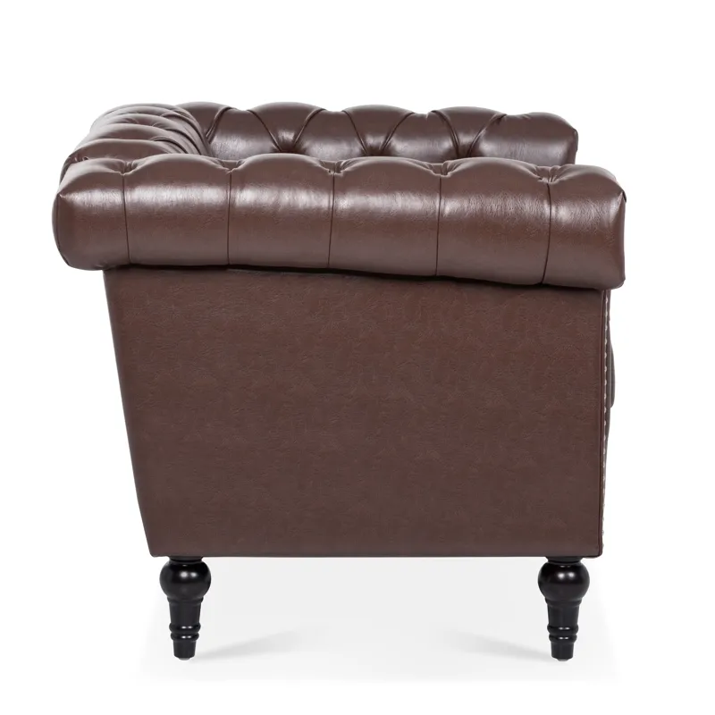 1 Seater Sofa For Living Room - Brown PU