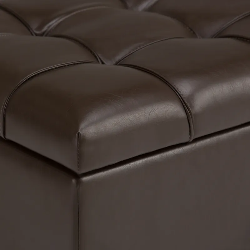 Sienna - Storage Ottoman Bench - Chocolate Brown