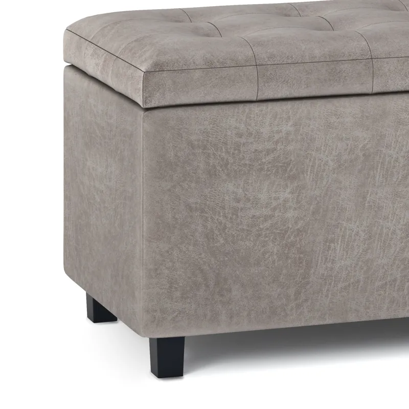 Cosmopolitan - Storage Ottoman - Distressed Grey Taupe